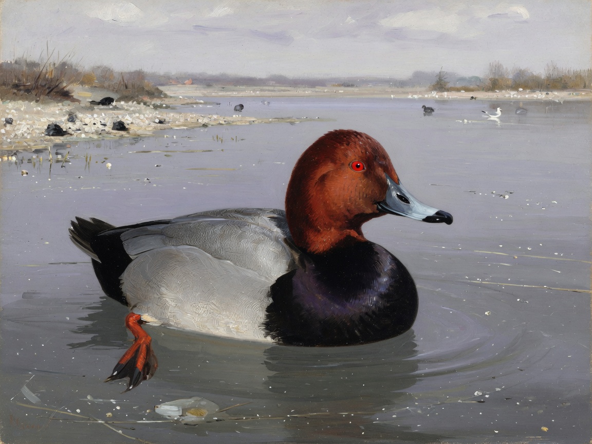 Male common pochard