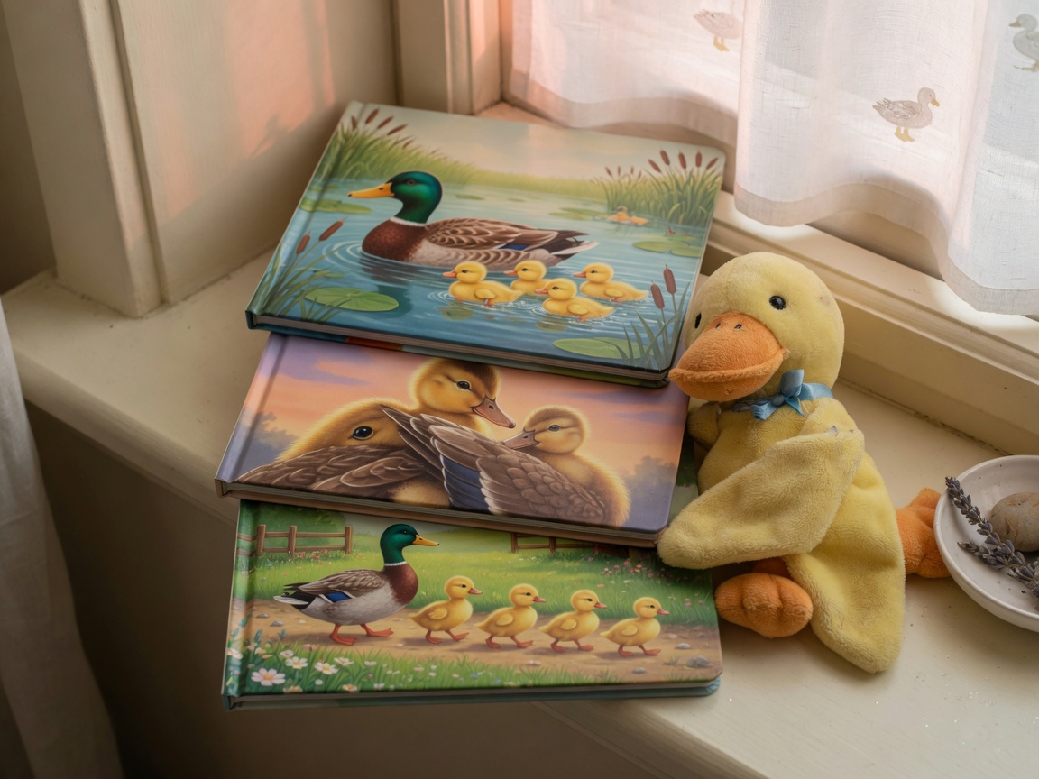 Duck story set — Make Way for Ducklings and friends, as a pile