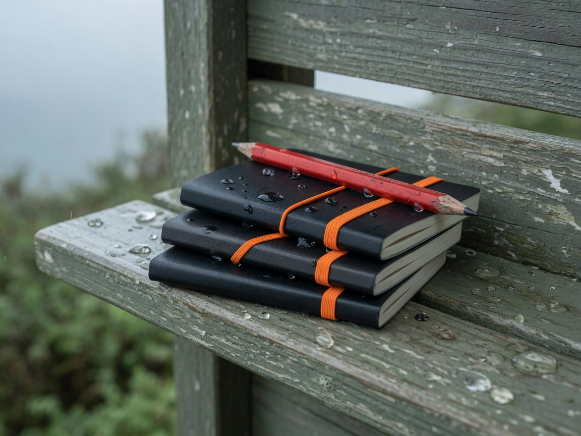 Waterproof notebooks — Three small books that survive a hide window